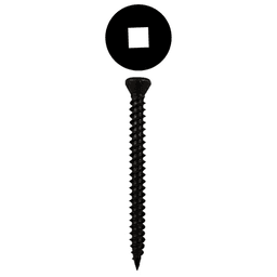 #6 x 1-5/8" Trim Head Drywall Screws, Square Drive Twinfast Thread and Twinfast Point, Black, Box of 5 Thousand by Quickscrews