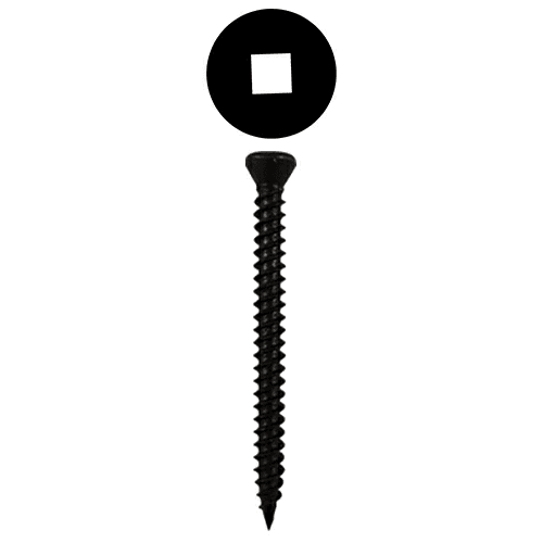 #6 x 2-1/4" Trim Head Drywall Screws, Square Drive Twinfast Thread and Twinfast Point, Black, Box of 3 Thousand by Quickscrews