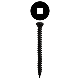 #6 x 2-1/4" Trim Head Drywall Screws, Square Drive Twinfast Thread and Twinfast Point, Black, Box of 3 Thousand by Quickscrews