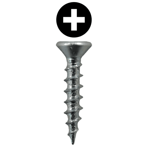 #6 x 1/2" Flat Head Drawer Slide Screws, Phillips Drive Coarse Thread and Sharp Point, Zinc, Box of 5 Thousand by Quickscrews
