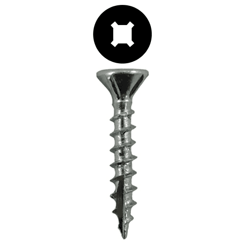 #8 x 1" Flat Head Assembly Screws, Square/Phillips Drive Coarse Thread with Nibs and Type 17 Auger Point, Zinc, Box of 11 Thousand by Quickscrews