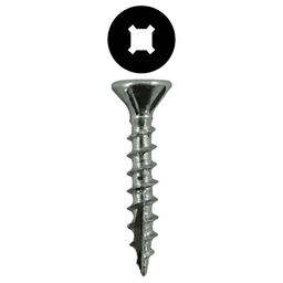 #8 x 1" Flat Head Assembly Screws, Square/Phillips Drive Coarse Thread with Nibs and Type 17 Auger Point, Zinc, Box of 11 Thousand by Quickscrews