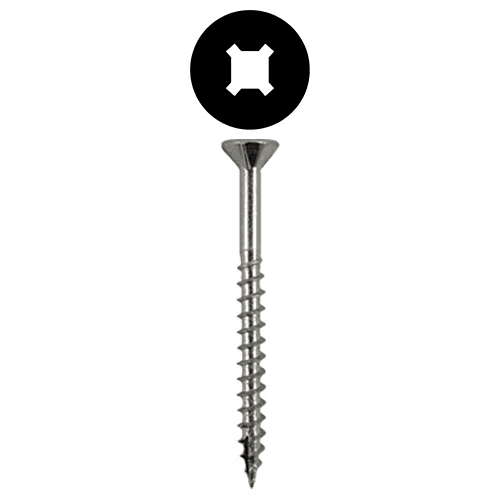 #8 x 1-1/2" Flat Head Assembly Screws, Square/Phillips Drive Coarse Thread with Nibs and Type 17 Auger Point, Zinc, Box of 7 Thousand by Quickscrews