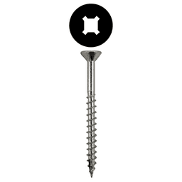 #8 x 1-1/2" Flat Head Assembly Screws, Square/Phillips Drive Coarse Thread with Nibs and Type 17 Auger Point, Zinc, Box of 7 Thousand by Quickscrews