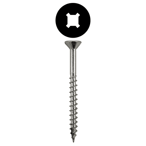 #8 x 2" Flat Head Assembly Screws, Square/Phillips Drive Coarse Thread with Nibs and Type 17 Auger Point, Zinc, Box of 4 Thousand by Quickscrews