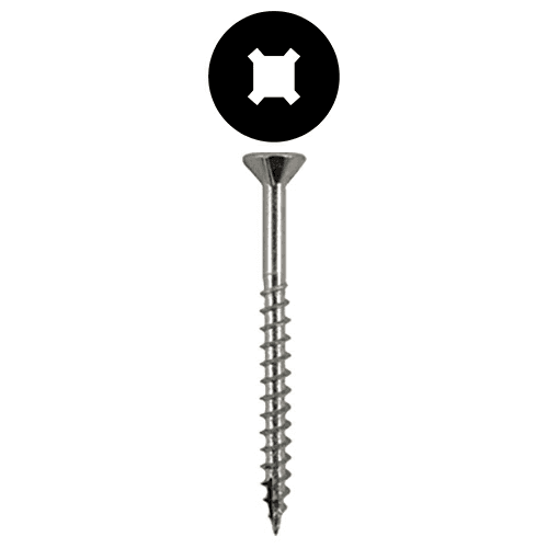 #9 x 2-1/2" Flat Head Assembly Screws, Square/Phillips Drive Coarse Thread with Nibs and Type 17 Auger Point, Zinc, Box of 2.5 Thousand by Quickscrews