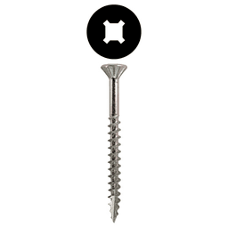 #9 x 3" Flat Head Assembly Screws, Square/Phillips Drive Coarse Thread with Nibs and Type 17 Auger Point, Zinc, Box of 2 Thousand by Quickscrews