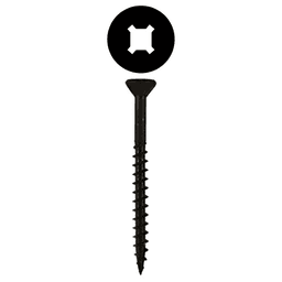#9 x 3" Flat Head Assembly Screws, Square/Phillips Drive Coarse Thread with Nibs and Type 17 Auger Point, Black, Box of 2 Thousand by Quickscrews