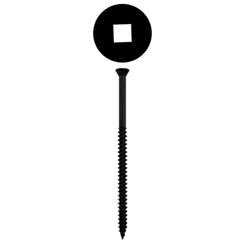 #8 x 3" Trim Head Drywall Screws, Square Drive Twinfast Thread and Twinfast Point, Black, Box of 2 Thousand by Quickscrews