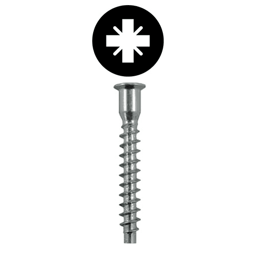7mm x 50mm Flat Head Confirmat Screw, Pozi Drive Coarse Thread and Blunt Point, Zinc-Plated, Box of 2 Thousand by Wurth
