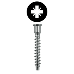 7mm x 50mm Flat Head Confirmat Screw, Pozi Drive Coarse Thread and Blunt Point, Zinc-Plated, Box of 2 Thousand by Wurth