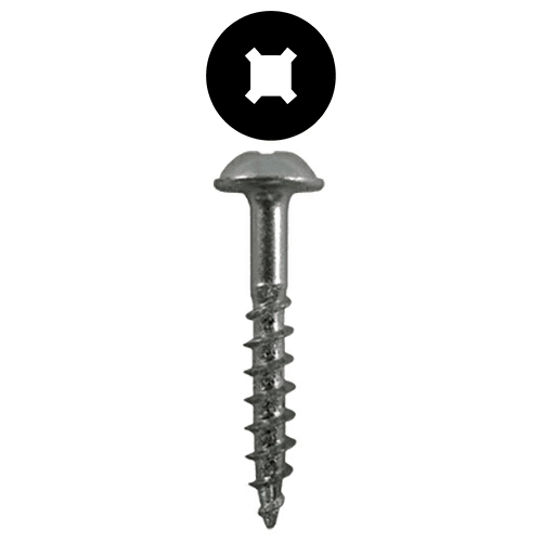 #8 x 1-1/4" Round Washer Head Assembly Screws, Square/Phillips Drive Coarse Thread and Sharp Point, Zinc, Box of 9 Thousand by Quickscrews