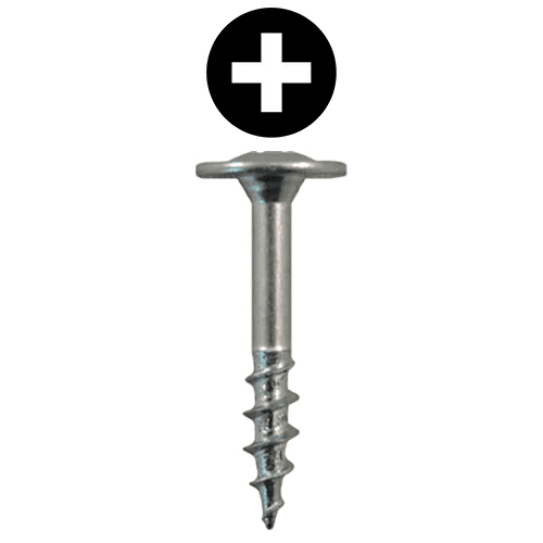 #8 x 1-1/8" Round Washer Head Drawer Front Adjusting Screws, Phillips Drive Coarse Thread and Sharp Point, Zinc, Box of 6 Thousand by Quickscrews