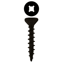 #8 x 1" Flat Head Assembly Screws, Square/Phillips Drive Coarse Thread with Nibs and Type 17 Auger Point, Black, Box of 1 Thousand by Quickscrews