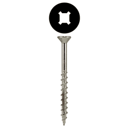 #8 x 1-1/2" Flat Head Assembly Screws, Square/Phillips Drive Coarse Thread with Nibs and Double Auger Point, Zinc, Box of 7 Thousand by Quickscrews