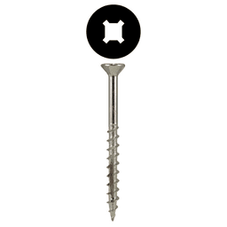#8 x 1-5/8" Flat Head Assembly Screws, Square/Phillips Drive Coarse Thread with Nibs and Double Auger Point, Zinc, Box of 6 Thousand by Quickscrews
