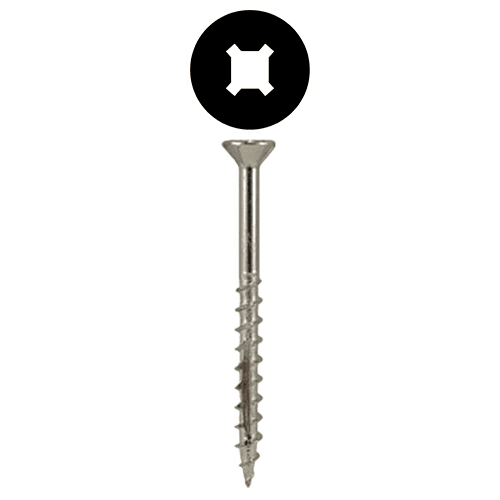 #8 x 2" Flat Head Assembly Screws, Square/Phillips Drive Coarse Thread with Nibs and Double Auger Point, Zinc, Box of 4 Thousand by Quickscrews
