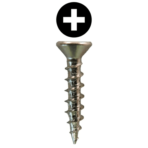 #7 x 5/8" Flat Head Drawer Slide Screws, Phillips Drive Coarse Thread and Sharp Point, Nickel, Box of 5 Hundred by Quickscrews