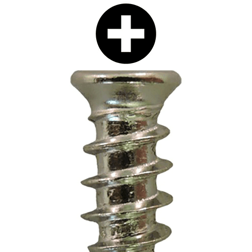 6mm x 13mm Flat Head Euro Screws, Phillips Drive Type B Thread and Blunt Point, Nickel, Box of 10 Thousand by Quickscrews