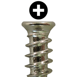 6mm x 13mm Flat Head Euro Screws, Phillips Drive Type B Thread and Blunt Point, Nickel, Box of 10 Thousand by Quickscrews