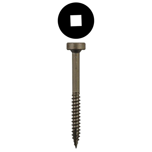 #6 x 1-1/4" Modified Pan Head Face Frame/Pocket-Hole Screws, Square Drive Fine Thread and Type 17 Auger Point, Plain, Box of Thousand by Quickscrews