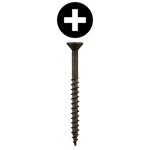 #8 x 1-3/4" Flat Head Assembly Screws, Phillips Drive Coarse Thread and Sharp Point, Plain, Box of 5 Thousand by Quickscrews