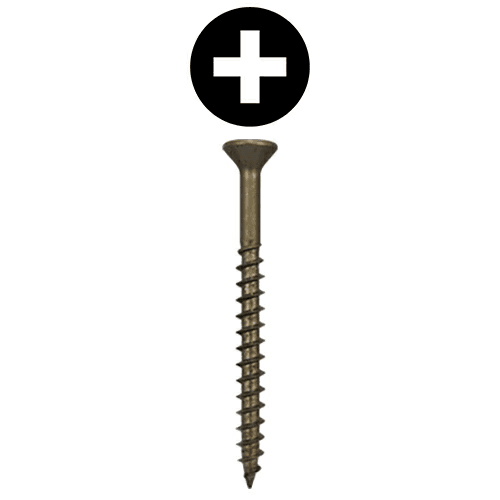 #8 x 3" Flat Head Assembly Screws, Phillips Drive Coarse Thread and Sharp Point, Plain, Box of 2 Thousand by Quickscrews
