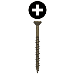 #8 x 3" Flat Head Assembly Screws, Phillips Drive Coarse Thread and Sharp Point, Plain, Box of 2 Thousand by Quickscrews