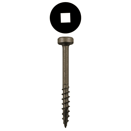 #7 x 1-1/4" Modified Pan Head Face Frame/Pocket-Hole Screws, Square Drive Coarse Thread and Type 17 Auger Point, Plain, Box of 8 Thousand by Quickscrews