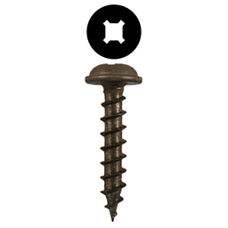 #8 x 1" Round Washer Head Assembly Screws, Square/Phillips Drive Coarse Thread and Sharp Point, Plain, Box of 10 Thousand by Quickscrews