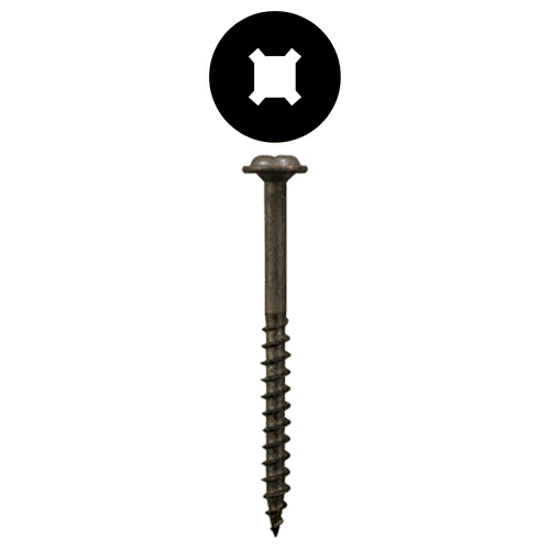 #8 x 1-1/4" Round Washer Head Assembly Screws, Square/Phillips Drive Coarse Thread and Sharp Point, Plain, Box of 8 Thousand by Quickscrews