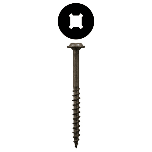 #8 x 3" Round Washer Head Assembly Screws, Square/Phillips Drive Coarse Thread and Sharp Point, Plain, Box of 2 Thousand by Quickscrews