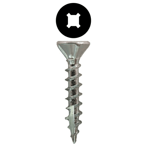 #6 x 3/4" Flat Head Hinge Edge Screws, Square/Phillips Drive Coarse Thread and Sharp Point, Zinc, Box of 20 Thousand by Quickscrews