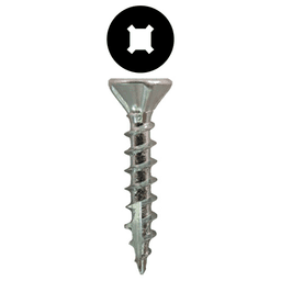 #6 x 3/4" Flat Head Hinge Edge Screws, Square/Phillips Drive Coarse Thread and Sharp Point, Zinc, Box of 20 Thousand by Quickscrews