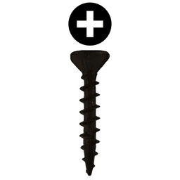#8 x 1" Flat Head Assembly Screws, Phillips Drive Coarse Thread and Sharp Point, Black, Box of 10 Thousand by Quickscrews