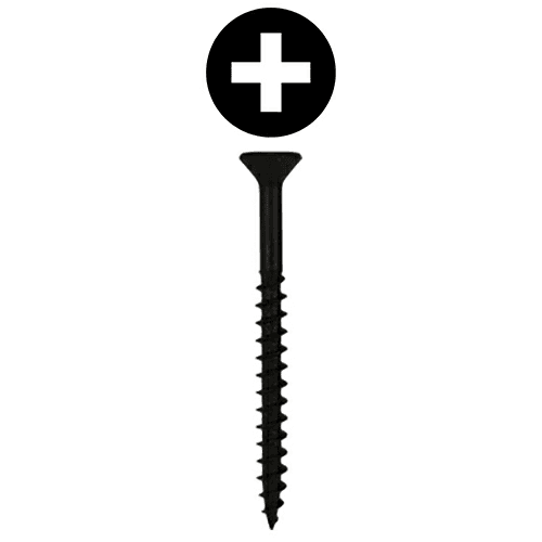 #8 x 1-3/4" Flat Head Assembly Screws, Phillips Drive Coarse Thread and Sharp Point, Black, Box of 4 Thousand by Quickscrews