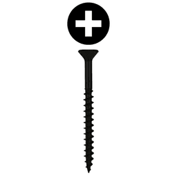 #8 x 3" Flat Head Assembly Screws, Phillips Drive Coarse Thread and Sharp Point, Black, Box of 2 Thousand by Quickscrews