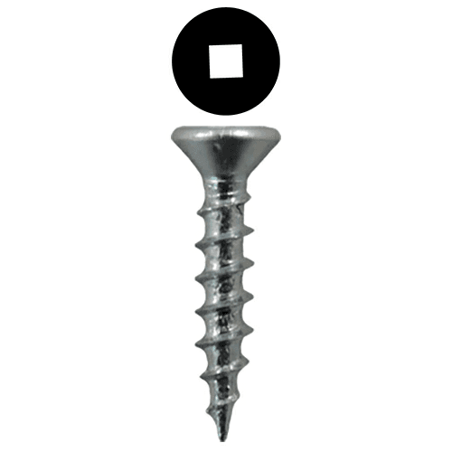 #8 x 5/8" Flat Head Hinge Edge Screws, Square Drive Coarse Thread and Sharp Point, Zinc, Box of 14 Thousand by Quickscrews