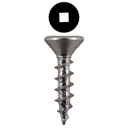 #8 x 3/4" Flat Head Hinge Edge Screws, Square Drive Coarse Thread and Sharp Point, Zinc, Box of 12 Thousand by Quickscrews