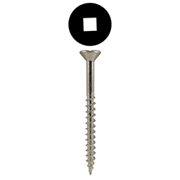 #8 x 1-1/4" Flat Head Assembly Screws, Square Drive Coarse Thread and Sharp Point, Zinc, Box of 9 Thousand by Quickscrews