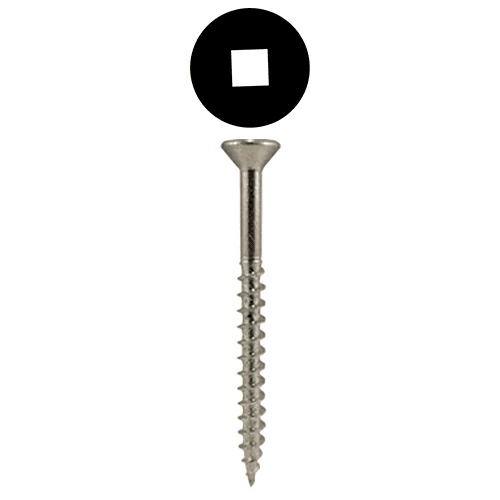 #8 x 2" Flat Head Assembly Screws, Square Drive Coarse Thread and Sharp Point, Zinc, Box of 4 Thousand by Quickscrews