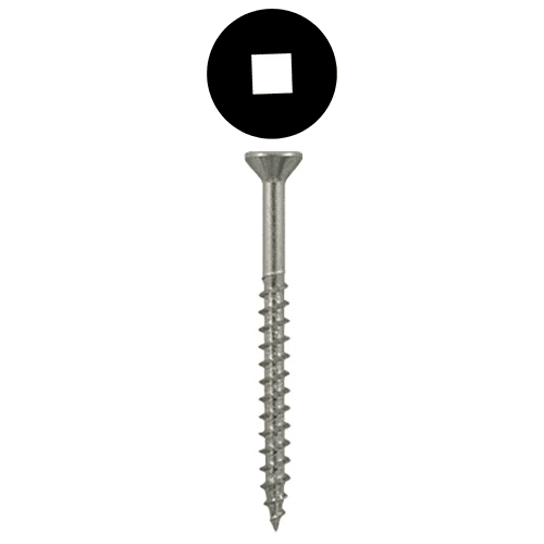 #8 x 3" Flat Head Assembly Screws, Square Drive Coarse Thread and Sharp Point, Zinc, Box of 2 Thousand by Quickscrews