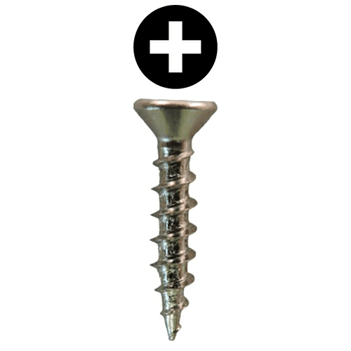 #7 x 5/8" Flat Head Hinge & Drawer Slide Screws, Phillips Drive Coarse Thread and Regular Point, Nickel, Box of 1 Hundred by Quickscrews