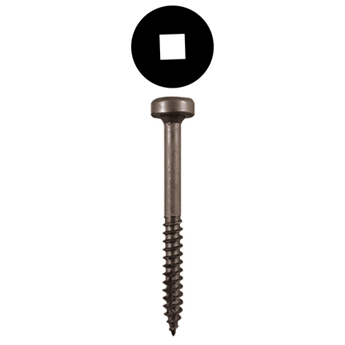 #6 x 1-1/2" Modified Pan Head Face Frame/Pocket-Hole Screws, Square Drive Hi-Low Thread and Double Auger Point, Plain, Box of 7 Thousand by Quickscrews