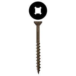 #8 x 2" Flat Head Assembly Screws, Square/Phillips Drive Coarse Thread with Nibs and Double Auger Point, Lubricated, Box of 4 Thousand by Quickscrews