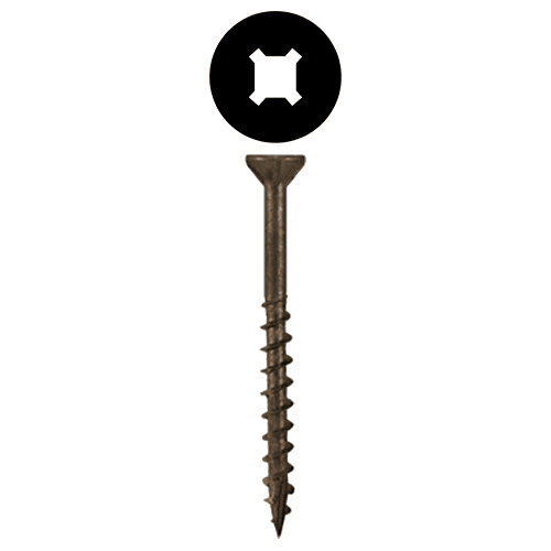 #8 x 3" Flat Head Assembly Screws, Square/Phillips Drive Coarse Thread with Nibs and Double Auger Point, Lubricated, Box of 2 Thousand by Quickscrews