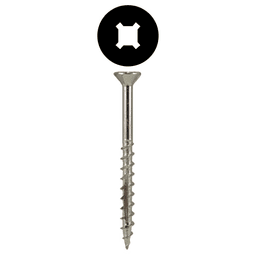 #8 x 1-3/4" Flat Head Assembly Screws, Square/Phillips Drive Coarse Thread with Nibs and Double Auger Point, Zinc, Box of 5 Thousand by Quickscrews