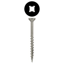 #8 x 1-5/8" Flat Head Assembly Screws, Square/Phillips Drive Coarse Thread with Nibs and Double Auger Point, Zinc, Box of 1 Thousand by Quickscrews
