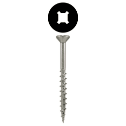 #8 x 1-3/4" Flat Head Assembly Screws, Square/Phillips Drive Coarse Thread with Nibs and Double Auger Point, Zinc, Box of 1 Thousand by Quickscrews