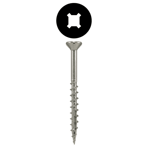 #8 x 2" Flat Head Assembly Screws, Square/Phillips Drive Coarse Thread with Nibs and Double Auger Point, Zinc, Box of 1 Thousand by Quickscrews